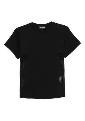 Emporio Armani butterfly-embellished t-shirt - Black