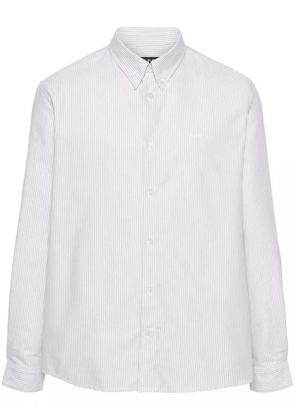 A.P.C. embroidered-logo striped shirt - Neutrals