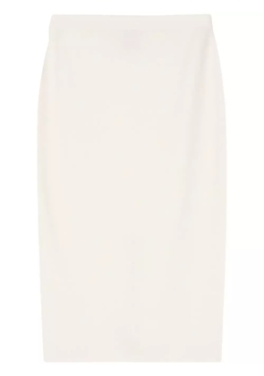 D.Exterior pencil midi skirt - White