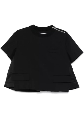 sacai box-pleat T-shirt - Black
