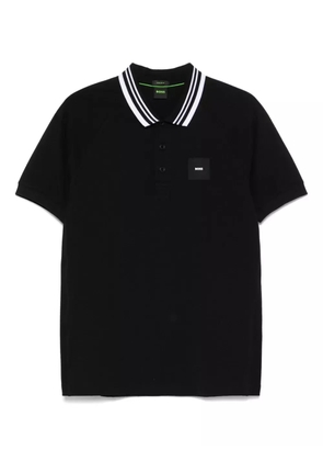BOSS stripe-trim polo shirt - Black
