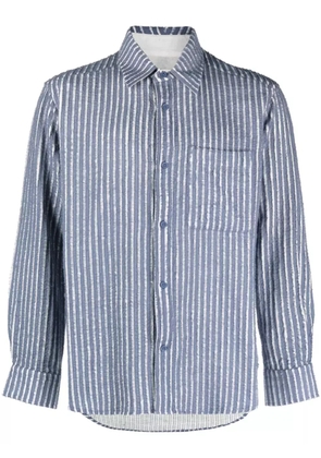 Craig Green ripped striped cotton shirt - Blue