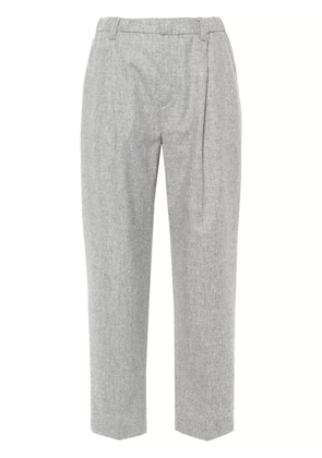 Brunello Cucinelli mélange pleated tapered trousers - Grey
