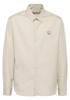 Maison Kitsuné Fox Head-embroidered shirt - Neutrals