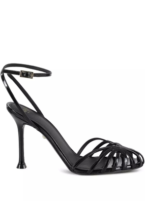 Alevì patent cage sandals - Black