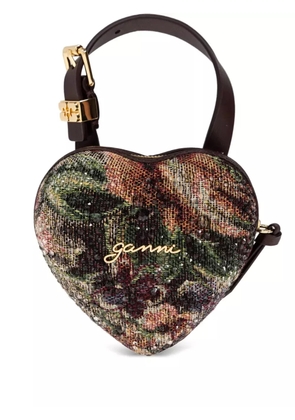 GANNI nano Tapestry tote bag - Brown