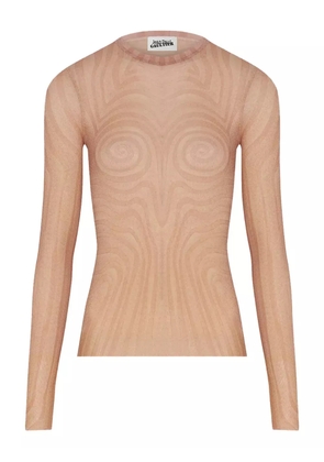 Jean Paul Gaultier spiral-print top - Neutrals