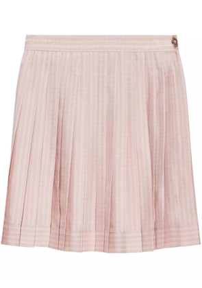 Versace chain-print pleated skirt - Pink