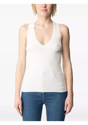 Elisabetta Franchi ribbed V-neck top - Neutrals