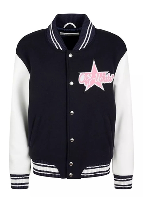 Off-White embroidered bomber jacket - Blue