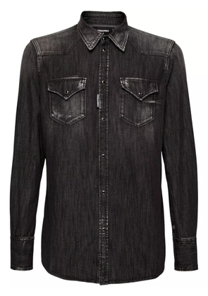 DSQUARED2 long-sleeve washed denim shirt - Black