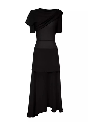 POST MERIDIEM asymmetrical draped midi dress - Black