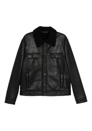 Salvatore Santoro fleece-lined leather jacket - Black