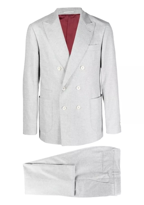 Brunello Cucinelli double-breasted flannel suit - Grey