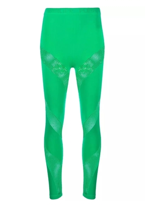 Philipp Plein perforated-panelled seamless leggings - Green
