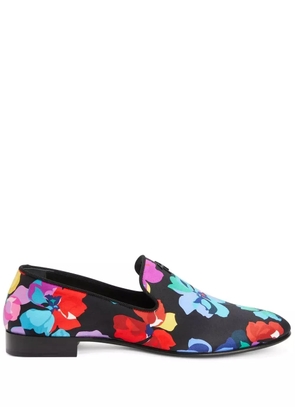Giuseppe Zanotti Lewis Bloom printed loafers - Black