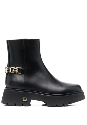 Baldinini logo chain-embellished ankle boots - Black