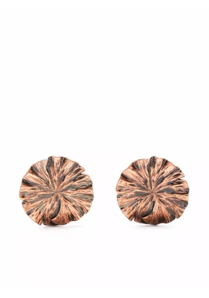Saint Laurent Pre-Owned 1990s textured-finish clip-on earrings - Metallic