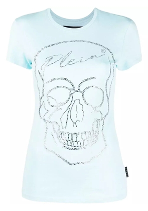 Philipp Plein crystal skull cotton T-shirt - Blue