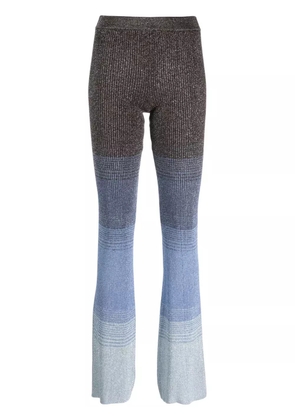 GCDS degradé striped knitted trousers - Blue