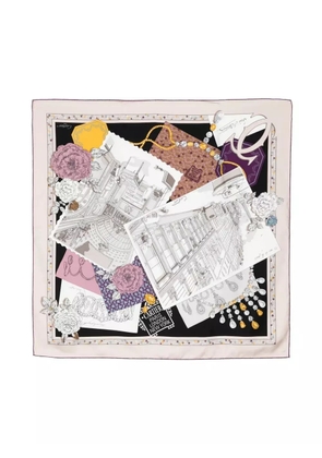 Cartier pre-owned postcard-print silk scarf - Neutrals