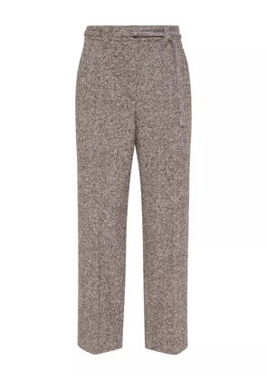 Brunello Cucinelli tweed belted trousers - Brown
