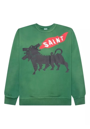 SAINT MXXXXXX three-headed dog-print sweatshirt - Green