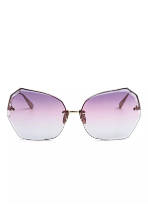 Linda Farrow geometric-frame sunglasses - Gold