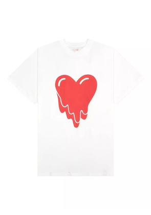 Emotionally Unavailable melting-heart logo T-shirt - White