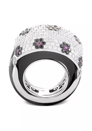 LB Exclusive 18K white gold multi-stone dome ring