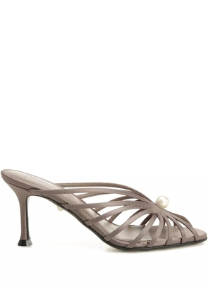 Alevì 75mm Louise pearl-detail heeled sandals - Brown