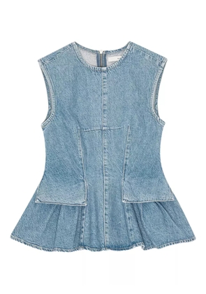 REMAIN Peplum sleeveless denim top - Blue