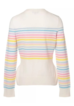 CHANEL Pre-Owned 2019 CC Mark Rainbow knitted sweater - White