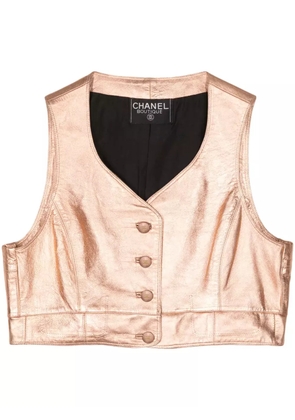 CHANEL Pre-Owned 1990s metallic leather vest