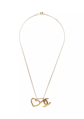 CHANEL Pre-Owned 2004 Interlocking CC and Heart-pendant necklace - Gold