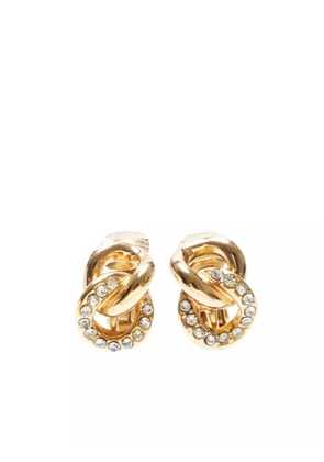 Christian Dior Pre-Owned rhinestone clip-on earrings - Gold