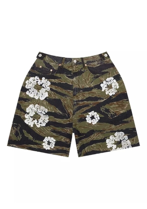 Denim Tears tiger-motif 'Camo' shorts - Green