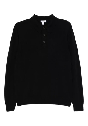 Sunspel wool polo shirt - Black