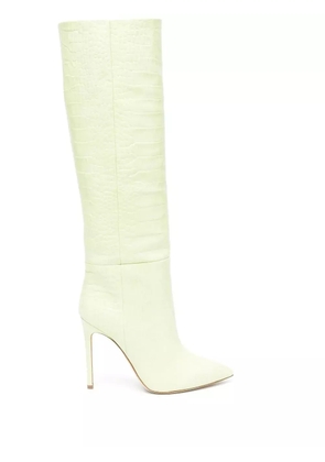 Paris Texas 100mm crocodile-effect leather boots - Green