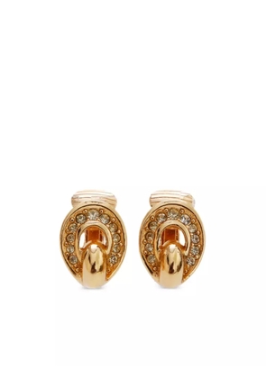 Christian Dior Pre-Owned rhinestone-embellished earrings - Gold