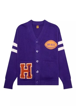 Human Made rugby-patch heart-button cardigan - Purple