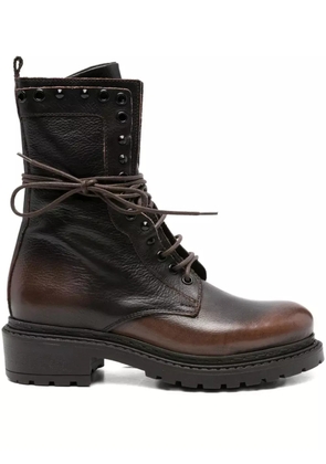 Metisse 40mm lace-up eyelet-detailed combat boots - Brown