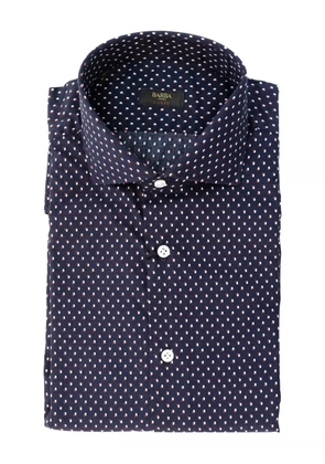 Barba micro-pattern button-down shirt - Blue