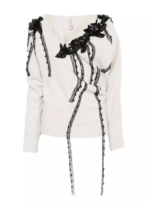Antonio Marras asymmetric V-neck sweater - Neutrals