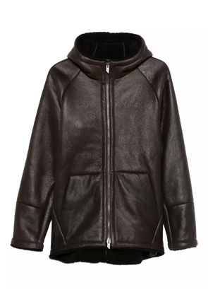 Salvatore Santoro hooded leather jacket - Brown