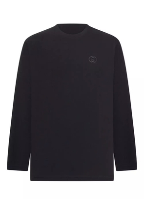 Gucci Interlocking G-embroidered T-shirt - Black