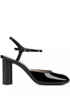 POTAMY 85mm leather heeled pumps - BLACK