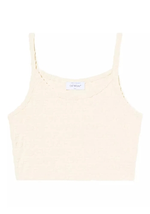 Off-White monogram embossed terry top - Neutrals