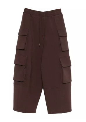 Feng Chen Wang cargo-pocket drawstring trousers - Brown