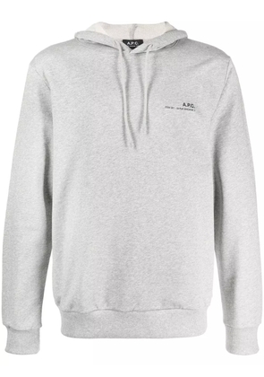 A.P.C. logo drawstring hoodie - Grey